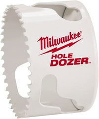 Milwaukee Tool - 2-1/8" Diam, 1-1/2" Cutting Depth, Hole Saw - Bi-Metal Saw, Toothed Edge - Exact Tooling