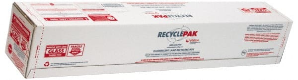 Recyclepak - 48 Inch Long x 8-1/2 Inch Wide x 8-1/2 Inch Deep, Lamp Recycling Box - 30 Piece, T12 or 60 Piece, T8 Capacity, 4 Ft. Box - Exact Tooling