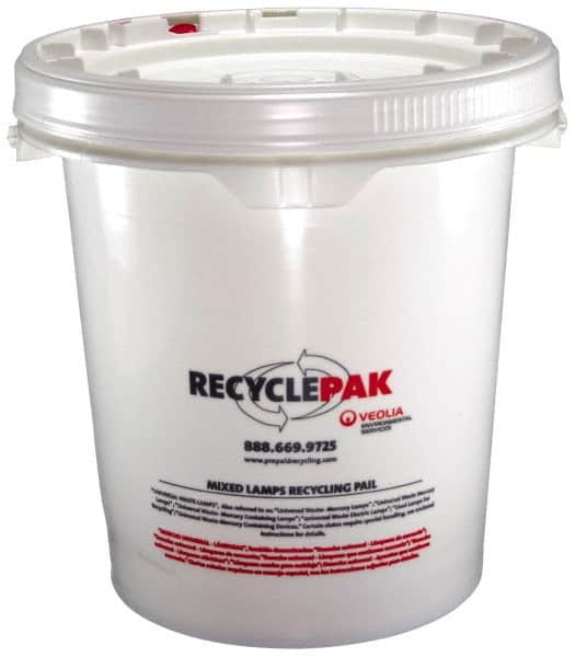 Recyclepak - 15 Inch Deep, Lamp Recycling Box - 15 Inch Diameter, 69 Lb. Capacity, 5 Gallon Pail - Exact Tooling
