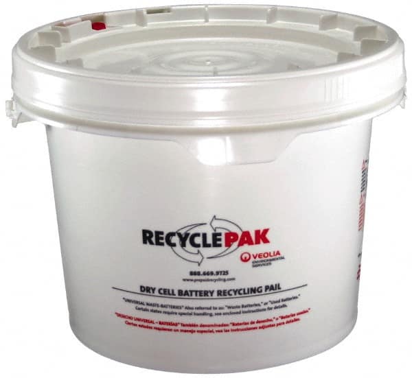 Recyclepak - 13 Inch Deep, Battery Container - 15 Inch Diameter, 50 Lb. Capacity, 3.5 Gallon Pail - Exact Tooling