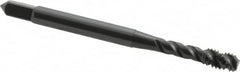 OSG - #8-32 UNC 3 Flute 3B Bottoming Spiral Flute Tap - Vanadium High Speed Steel, Oxide Finish, 2-1/8" OAL, Right Hand Flute, Right Hand Thread, H2 - Exact Tooling