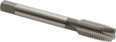OSG - 7/16-20 UNF, 3 Flute, Bright Finish, Vanadium High Speed Steel Spiral Point Tap - Plug Chamfer, Right Hand Thread, 3-5/32" OAL, 1-7/16" Thread Length, 0.323" Shank Diam - Exact Tooling