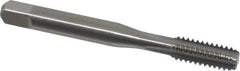 OSG - 1/4-20 UNC 2B 4 Flute Bright Finish Solid Carbide Straight Flute Machine Tap - Bottoming, Right Hand Thread, 2-1/2" OAL, 1" Thread Length, Oversize - Exact Tooling