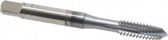 OSG - 1/4-20 UNC, 3 Flute, TiCN Finish, Vanadium High Speed Steel Spiral Point Tap - Plug Chamfer, Right Hand Thread, 2-1/2" OAL, 1" Thread Length, 0.255" Shank Diam, 3B Class of Fit - Exact Tooling