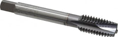 OSG - 1/2-13 UNC, 3 Flute, TiCN Finish, Vanadium High Speed Steel Spiral Point Tap - Plug Chamfer, Right Hand Thread, 3-3/8" OAL, 1-21/32" Thread Length, 0.367" Shank Diam, 3B Class of Fit - Exact Tooling