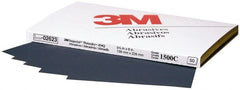 3M - 1,500 Grit, Silicon Carbide Sanding Sheet - 9" Long x 5-1/2" Wide, Ultra Fine Grade, A Weighted Paper Backing - Exact Tooling