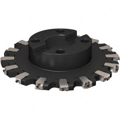 Seco - Shell Mount Connection, 17/32" Cutting Width, 58.98mm Depth of Cut, 250mm Cutter Diam, 60mm Hole Diam, 8 Tooth Indexable Slotting Cutter - R335.25 Toolholder, XNHQ 1407 Insert, Right Hand Cutting Direction - Exact Tooling