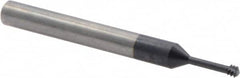 Iscar - #10-32, #8-32 UNC, UNF, 0.126" Cutting Diam, 3 Flute, Solid Carbide Helical Flute Thread Mill - Internal Thread, 0.49" LOC, 2-1/2" OAL, 1/4" Shank Diam - Exact Tooling
