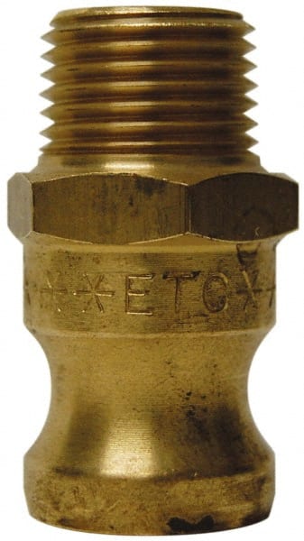 EVER-TITE Coupling Products - 1-1/4" Brass Cam & Groove Suction & Discharge Hose Male Adapter Male NPT Thread - Part F, 1-1/4" Thread, 350 Max psi - Exact Tooling