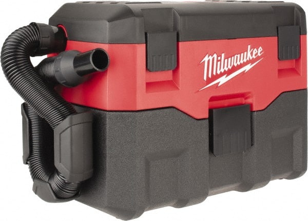 Milwaukee Tool - 2 Gal Plastic Tank, Battery Powered Portable Wet/Dry Vacuum - 18 Volt, 6' Hose Fitting, Cordless, Cleanstream Washable Wet/Dry, Accessories Included - Exact Tooling