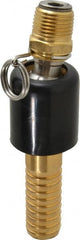 SuperKlean - 1/2 NPT x 3/4" Hose Barb, Ball Type Swivel Hose Adapter - Brass & Stainless Steel - Exact Tooling