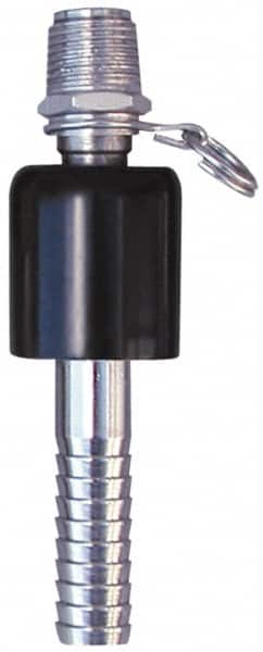 SuperKlean - NPT x 5/8" Hose Barb, Ball Type Swivel Hose Adapter - Stainless Steel - Exact Tooling