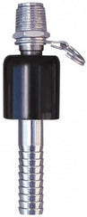 SuperKlean - NPT x 5/8" Hose Barb, Ball Type Swivel Hose Adapter - Stainless Steel - Exact Tooling