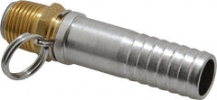 SuperKlean - 1/2 NPT x 3/4" Hose Barb, Swivel Hose Adapter - Brass & Stainless Steel - Exact Tooling