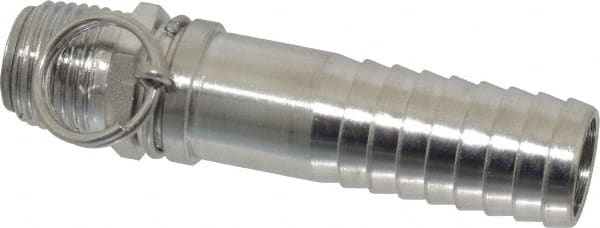 SuperKlean - NPT x 3/4" Hose Barb, Swivel Hose Adapter - Stainless Steel - Exact Tooling