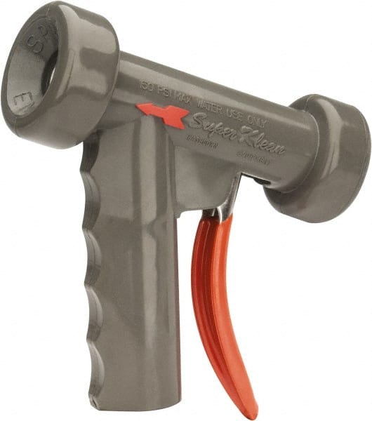 SuperKlean - Insulated, Stainless Steel Pistol Grip Spray Nozzle for 1/2" Pipe - Gray, 1/2 NPT - Exact Tooling