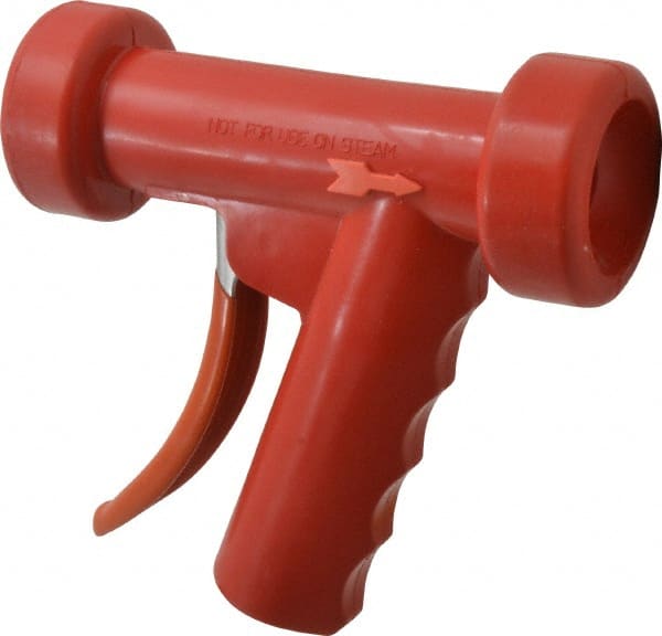 SuperKlean - Insulated, Stainless Steel Pistol Grip Spray Nozzle for 1/2" Pipe - Red, 1/2 NPT - Exact Tooling