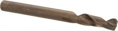 Cleveland - 0.1575" 135° Spiral Flute Cobalt Screw Machine Drill Bit - Oxide/Gold Finish, Right Hand Cut, 0.866" Flute Length, 2.165" OAL, Split Point, Straight Shank - Exact Tooling
