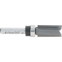 Amana Tool - 1/2" Cut Diam, 1" Length of Cut, 2 Flute Pattern-Cutting Edge Profile Router Bit - Carbide-Tipped, 1/4" Shank Diam, 2-1/2" OAL, Uncoated - Exact Tooling