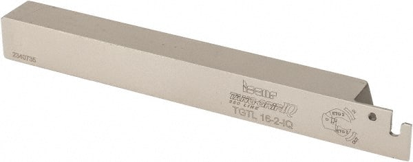 Iscar - External Thread, 0.63" Max Depth of Cut, 1.8mm Min Groove Width, 150.11mm OAL, Left Hand Indexable Grooving Cutoff Toolholder - 5/8" Shank Height x 5/8" Shank Width, TAG 2 Insert Style, TGT Toolholder Style, Series Tang-Grip - Exact Tooling
