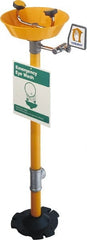 PRO-SAFE - Pedestal Mount, Plastic Bowl, Eye & Face Wash Station - 1/2" Inlet, 30 psi Flow, 3 GPM Flow Rate - Exact Tooling