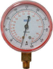 Wika - 2-1/2" Dial, 1/8 Thread, 0-500 Scale Range, Pressure Gauge - Lower Connection Mount, Accurate to 1-2-5% of Scale - Exact Tooling