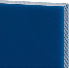 Made in USA - 1/2" Thick x 12" Wide x 1' Long, Polyethylene (UHMW) Sheet - Blue, Glass-Filled Grade - Exact Tooling