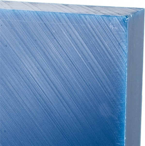 Made in USA - 1" Thick x 12" Wide x 1' Long, Polyethylene (UHMW) Sheet - Blue, Glass-Filled Grade - Exact Tooling