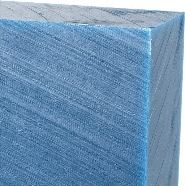 Made in USA - 1-1/2" Thick x 12" Wide x 1' Long, Polyethylene (UHMW) Sheet - Blue, Glass-Filled Grade - Exact Tooling