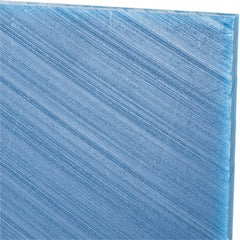 Made in USA - 1/4" Thick x 12" Wide x 2' Long, Polyethylene (UHMW) Sheet - Blue, Glass-Filled Grade - Exact Tooling