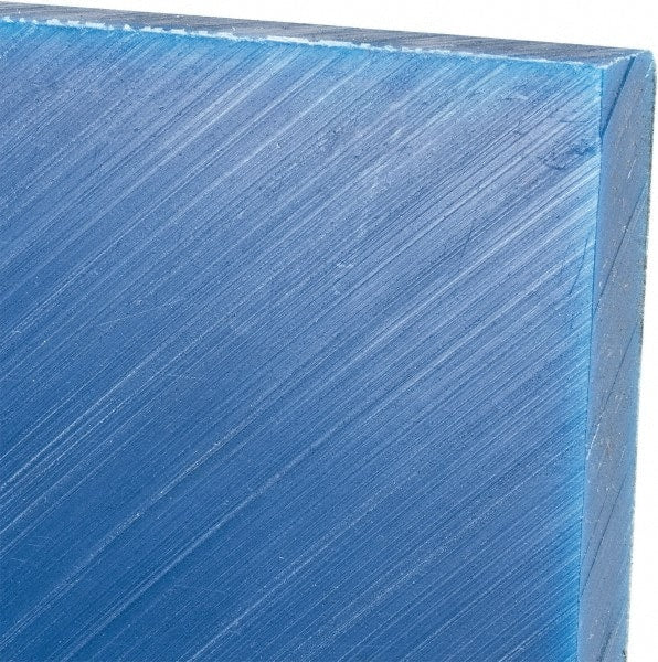 Made in USA - 1/2" Thick x 12" Wide x 2' Long, Polyethylene (UHMW) Sheet - Blue, Glass-Filled Grade - Exact Tooling