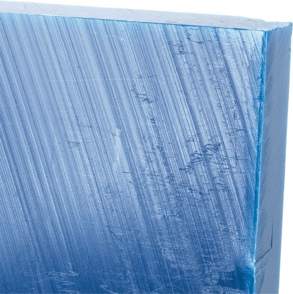 Made in USA - 3/4" Thick x 12" Wide x 2' Long, Polyethylene (UHMW) Sheet - Blue, Glass-Filled Grade - Exact Tooling