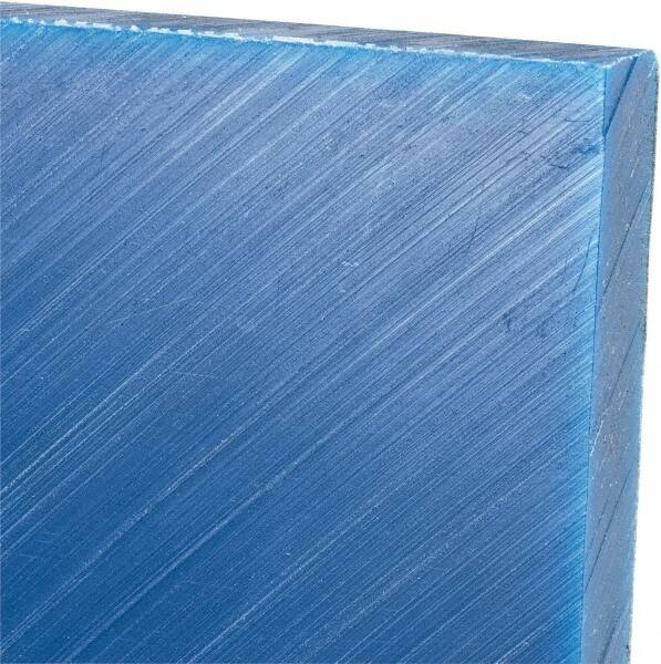 Made in USA - 1/2" Thick x 12" Wide x 3' Long, Polyethylene (UHMW) Sheet - Blue, Glass-Filled Grade - Exact Tooling