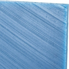 Made in USA - 1/4" Thick x 24" Wide x 2' Long, Polyethylene (UHMW) Sheet - Blue, Glass-Filled Grade - Exact Tooling