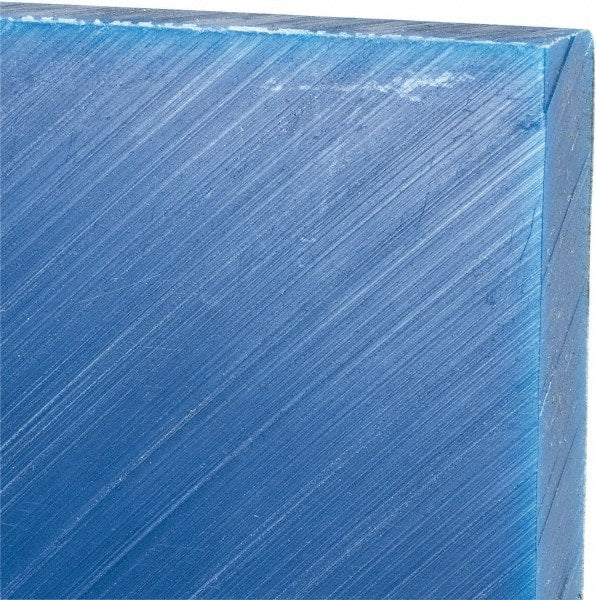 Made in USA - 1/2" Thick x 24" Wide x 2' Long, Polyethylene (UHMW) Sheet - Blue, Glass-Filled Grade - Exact Tooling