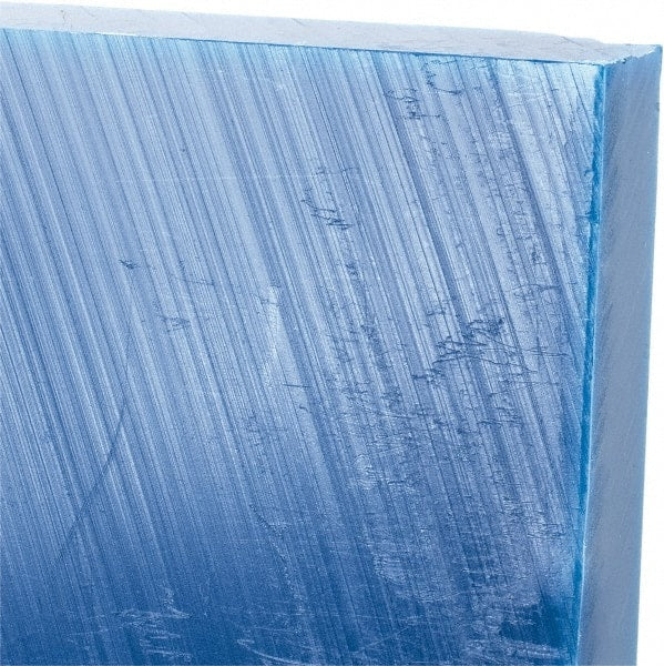 Made in USA - 3/4" Thick x 24" Wide x 2' Long, Polyethylene (UHMW) Sheet - Blue, Glass-Filled Grade - Exact Tooling