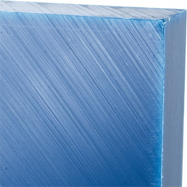 Made in USA - 1" Thick x 24" Wide x 4' Long, Polyethylene (UHMW) Sheet - Blue, Glass-Filled Grade - Exact Tooling
