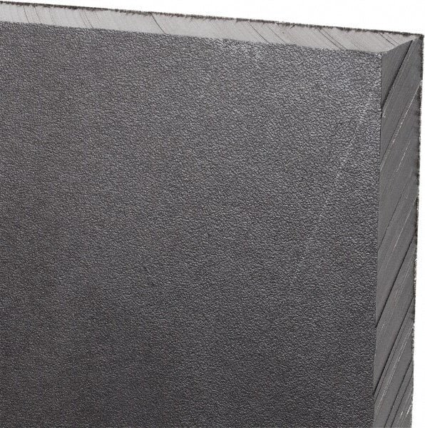 Made in USA - 1/2" Thick x 12" Wide x 1' Long, Polyethylene (UHMW) Sheet - Black, Antistatic Grade - Exact Tooling