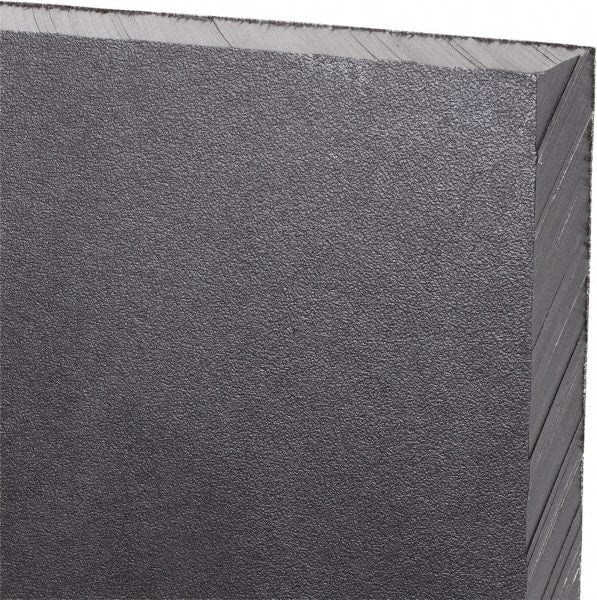 Made in USA - 1/2" Thick x 12" Wide x 2' Long, Polyethylene (UHMW) Sheet - Black, Antistatic Grade - Exact Tooling