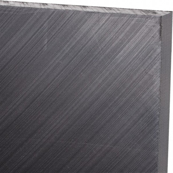 Made in USA - 3/8" Thick x 24" Wide x 2' Long, Polyethylene (UHMW) Sheet - Black, Antistatic Grade - Exact Tooling