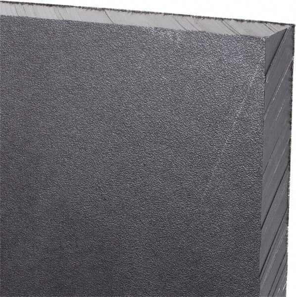Made in USA - 1/2" Thick x 24" Wide x 2' Long, Polyethylene (UHMW) Sheet - Black, Antistatic Grade - Exact Tooling