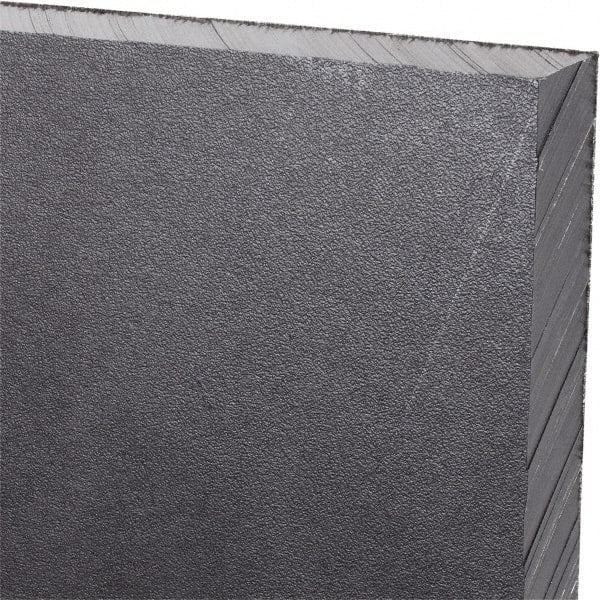 Made in USA - 1/2" Thick x 24" Wide x 3' Long, Polyethylene (UHMW) Sheet - Black, Antistatic Grade - Exact Tooling