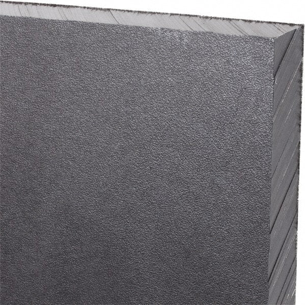 Made in USA - 1/2" Thick x 48" Wide x 5' Long, Polyethylene (UHMW) Sheet - Black, Antistatic Grade - Exact Tooling