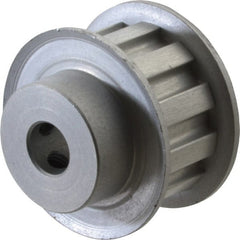 Power Drive - 11 Tooth, 3/8" Inside x 1.283" Outside Diam, Hub & Flange Timing Belt Pulley - 1/2" Belt Width, 1.313" Pitch Diam, 0.719" Face Width, Aluminum - Exact Tooling