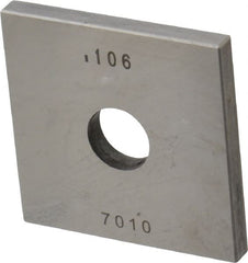 Value Collection - 0.106" Square Steel Gage Block - Accuracy Grade 0, Includes NIST Traceability Certification - Exact Tooling