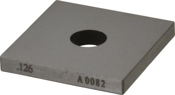 Value Collection - 0.126" Square Steel Gage Block - Accuracy Grade 0, Includes NIST Traceability Certification - Exact Tooling