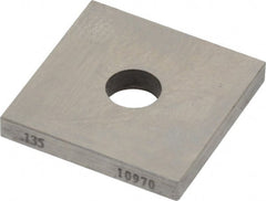 Value Collection - 0.135" Square Steel Gage Block - Accuracy Grade 0, Includes NIST Traceability Certification - Exact Tooling