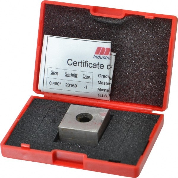 Value Collection - 0.45" Square Steel Gage Block - Accuracy Grade 0, Includes NIST Traceability Certification - Exact Tooling