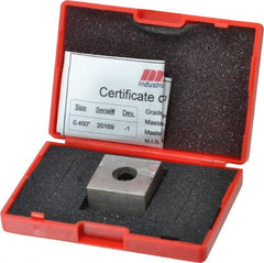 Value Collection - 0.45" Square Steel Gage Block - Accuracy Grade 0, Includes NIST Traceability Certification - Exact Tooling