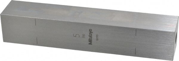 Mitutoyo - 5" Square Steel Gage Block - Accuracy Grade 0, Includes Certificate of Inspection - Exact Tooling
